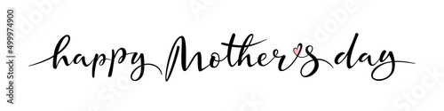 Hand drawn elegant brush lettering  Happy Mother`s Day on transparent background. Line design. Calligraphy vector text for banner poster, label, sticker, flyer, header. Vector season greeting
