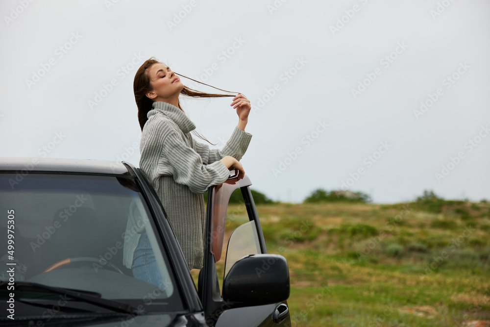 pretty woman Adventure car trip nature travel female relaxing pretty woman Adventure car trip nature travel female relaxing