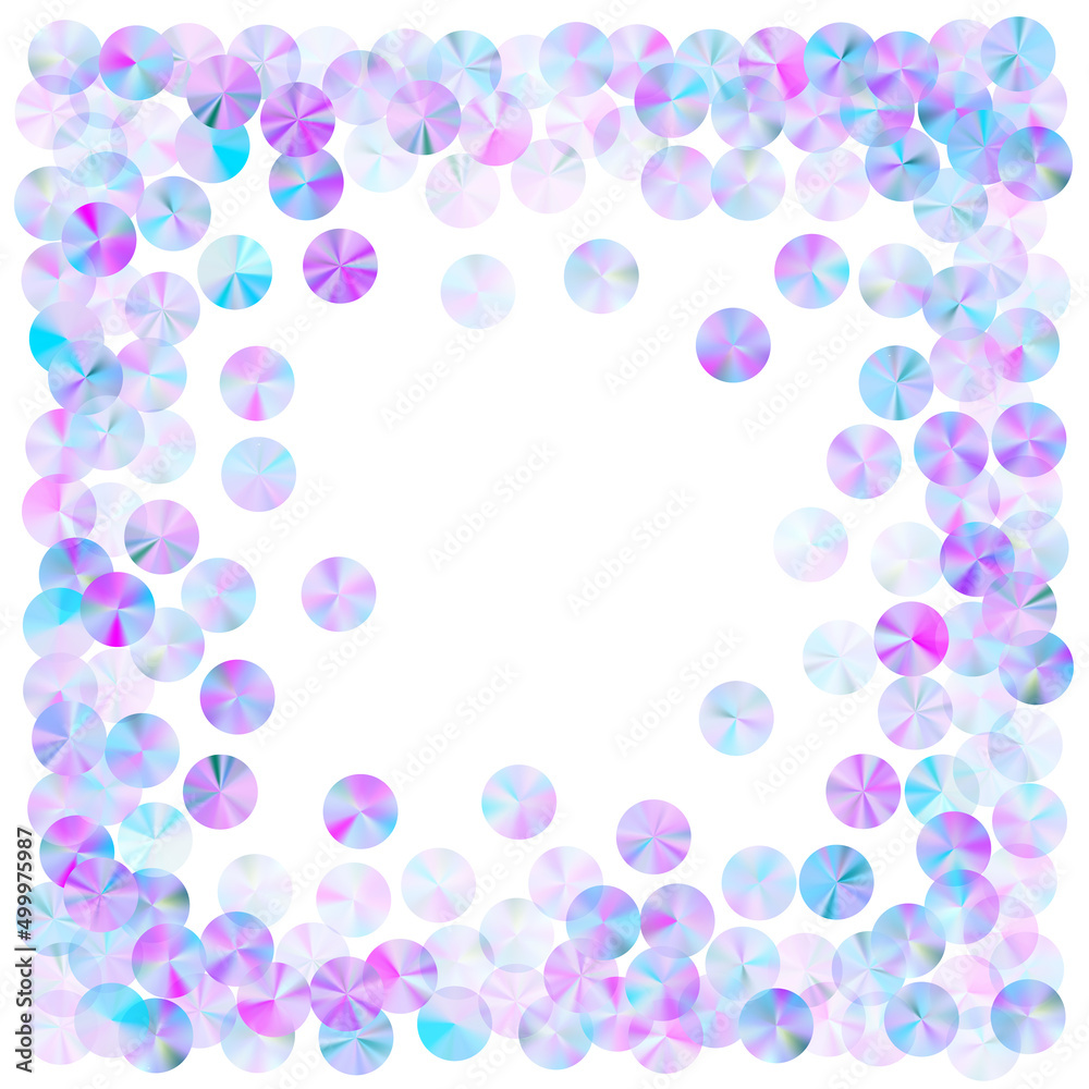 Purple tinsels confetti scatter vector background. Luxury twinkling tinsel elements holiday decor top view. Birthday confetti placer shimmering pattern.
