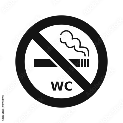 No smoking in the toilets sign.