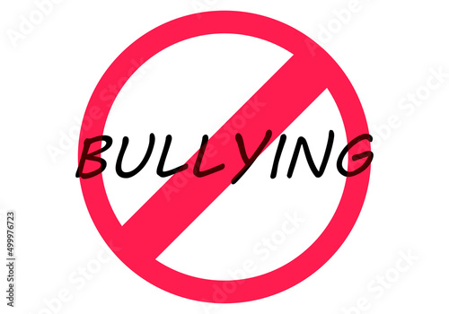 Icono de prohibido acoso escolar o bullying. 