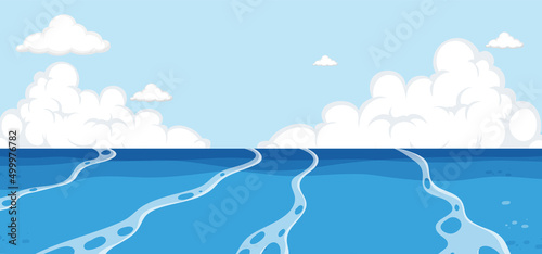 Empty ocean sea background