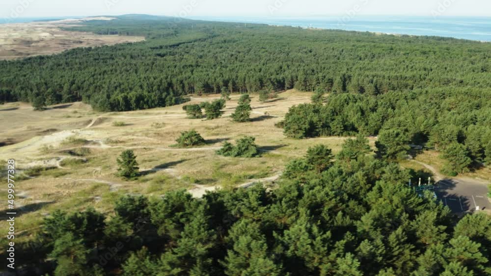 Drone shot of Parnidis dune and forest. Lithuania, Nida 4K 25fps Drone shot of Parnidis dune and forest. Lithuania, Nida 4K 25fps
