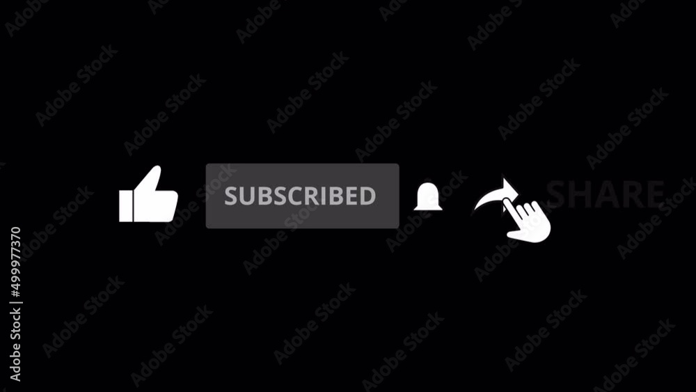 Original Subscribe Like Share HAND on black 2022 Transparent background ...