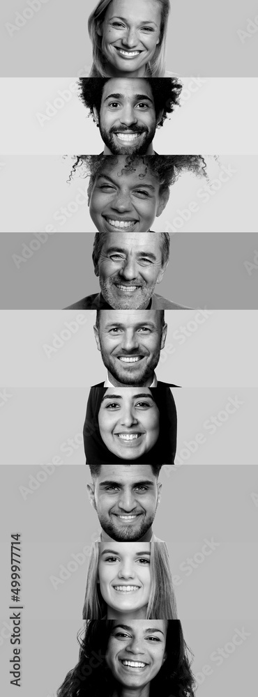 Fototapeta premium Group of beautiful people in front of a background