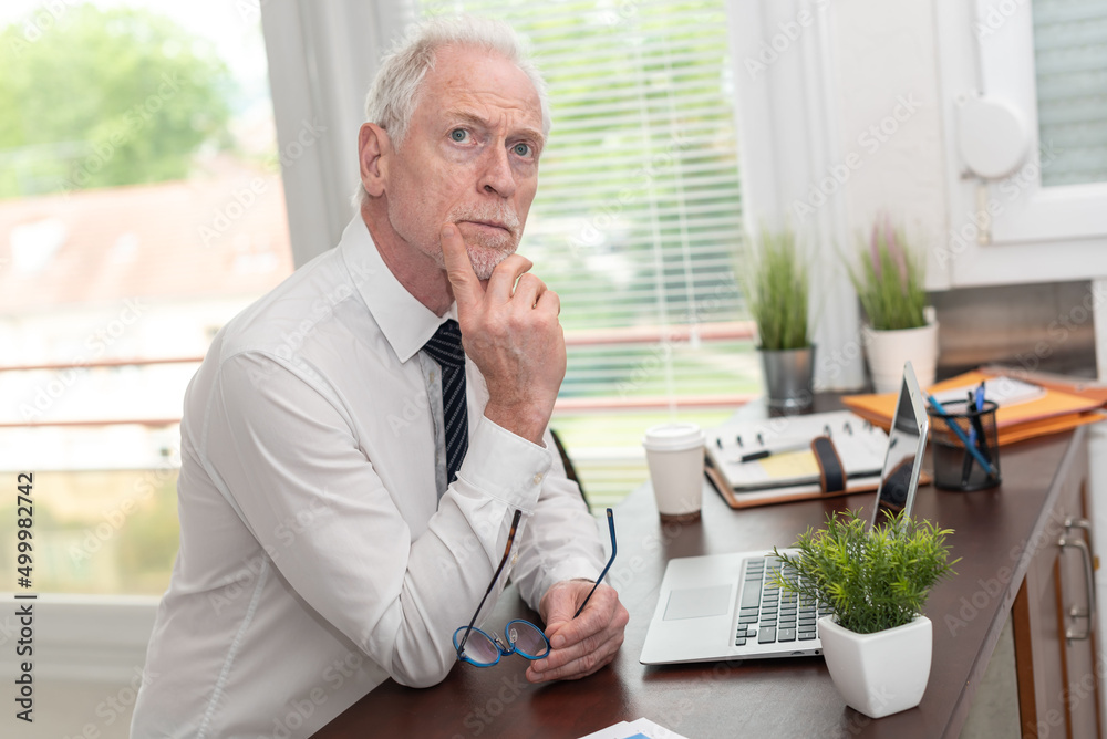 Portrait of thoughtful senior businessman Portrait of thoughtful senior businessman