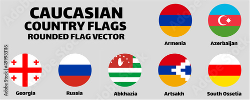 Caucasian Country Flags Flat Rounded Free Download Caucasian Country Flags Flat Rounded - GFXLoad