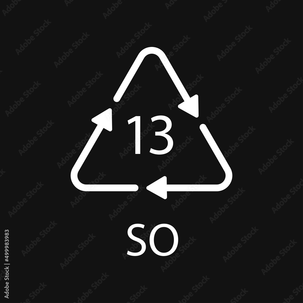 Battery recycling symbol 13 SO. Vector illustration Battery recycling symbol 13 SO. Vector illustration