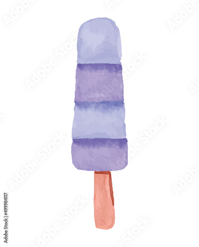 Ice Cream Lolly Illustration with Watercolor Style
