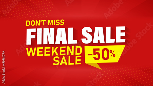 Sale banner template design, Final sale special offer. 