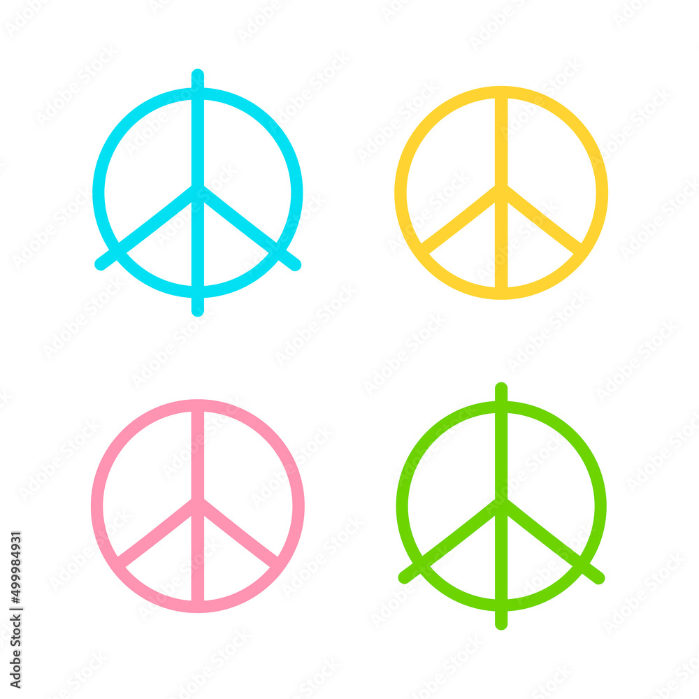 Peace flat isolated icon vector clipart. World peace environment day