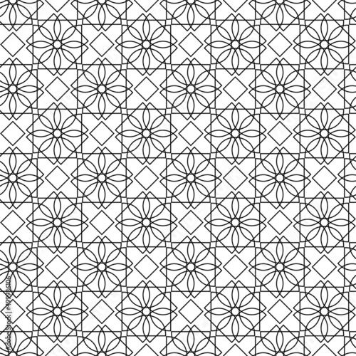 black and white seamless pattern. monochrome geometric ornament. cover, coloring, print, template.