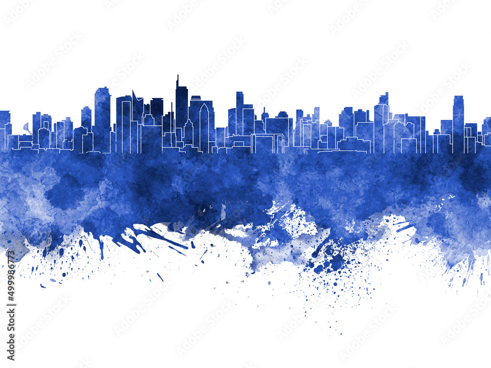 Obraz premium Makati skyline in watercolor background