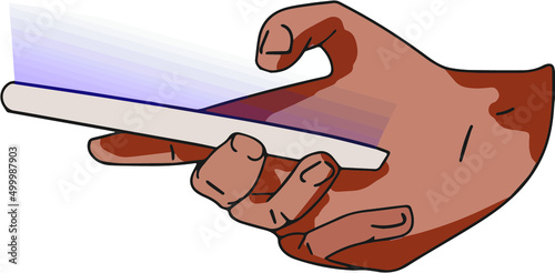 social media hand with phone