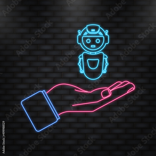 Chatbot icon concept, chat bot or chatterbot. Robot Virtual Assistance Of Website Or Mobile Applications. Vector illustration.