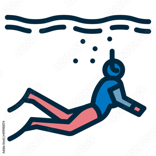 snorkeling two tone icon