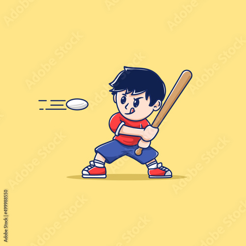 boy playing baseball hitting ball