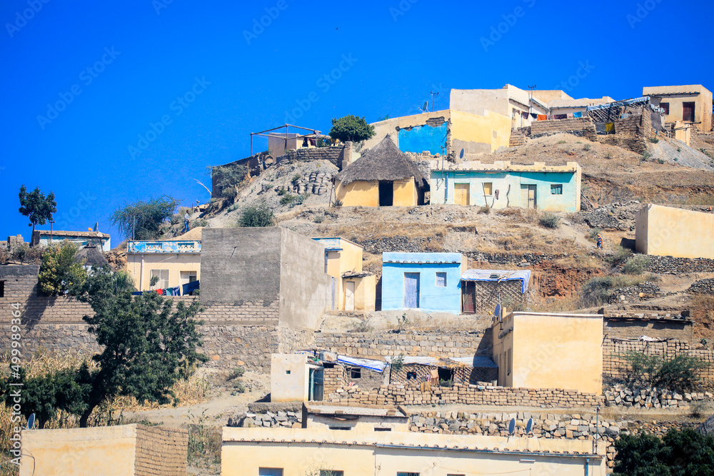 Small Local Village with Typical Keren Houses, Eritrea Stock Photo Adobe Stock