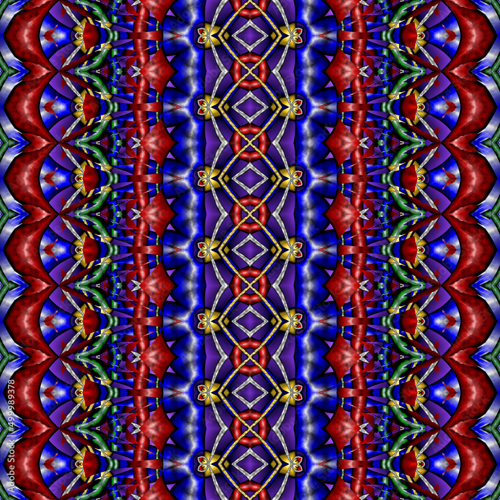 Fototapeta premium 3d effect - abstract colorful geometric fractal pattern