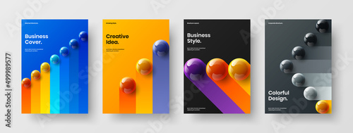 Foto Modern realistic spheres brochure concept bundle