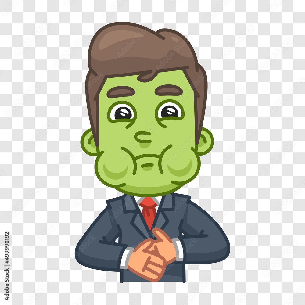 Businessman is sick and turned green. Funny character. Vector character Businessman is sick and turned green. Funny character. Vector character