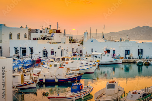 Naousa village in the Cyclades Archipelago, Greece photo