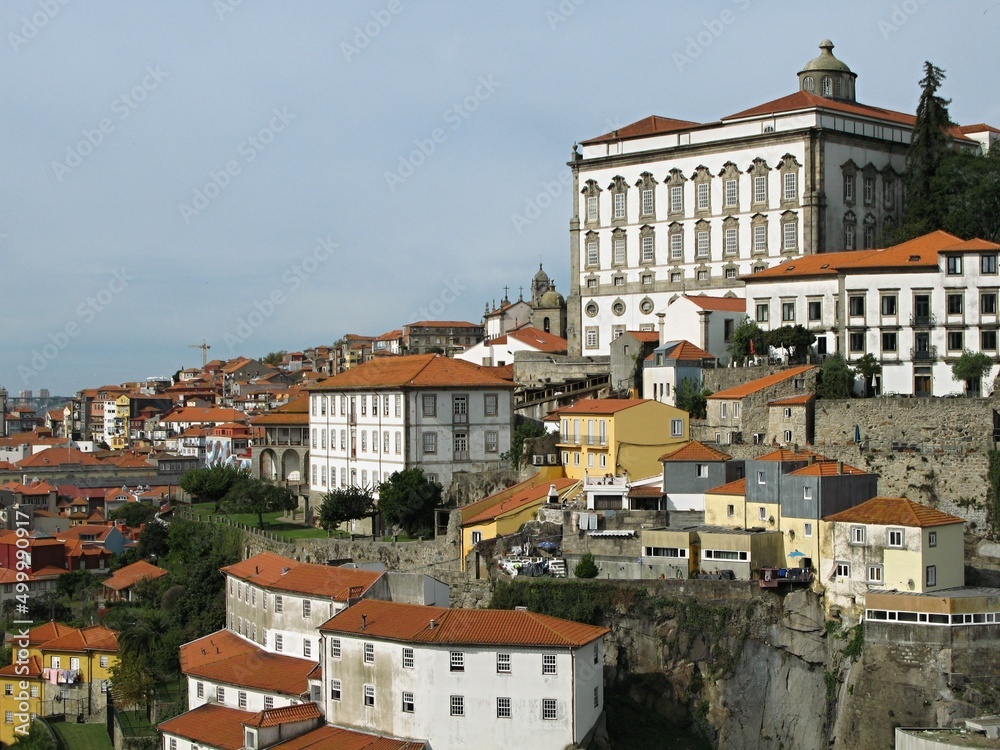 Porto - zona ribeira old town panorama with Douro - Portugal