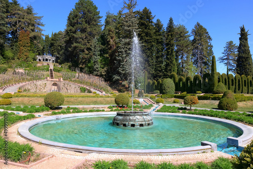 parco di villa toeplitz con fontana a varese, italia, park of villa toeplitz with fountain of varese, italy  photo