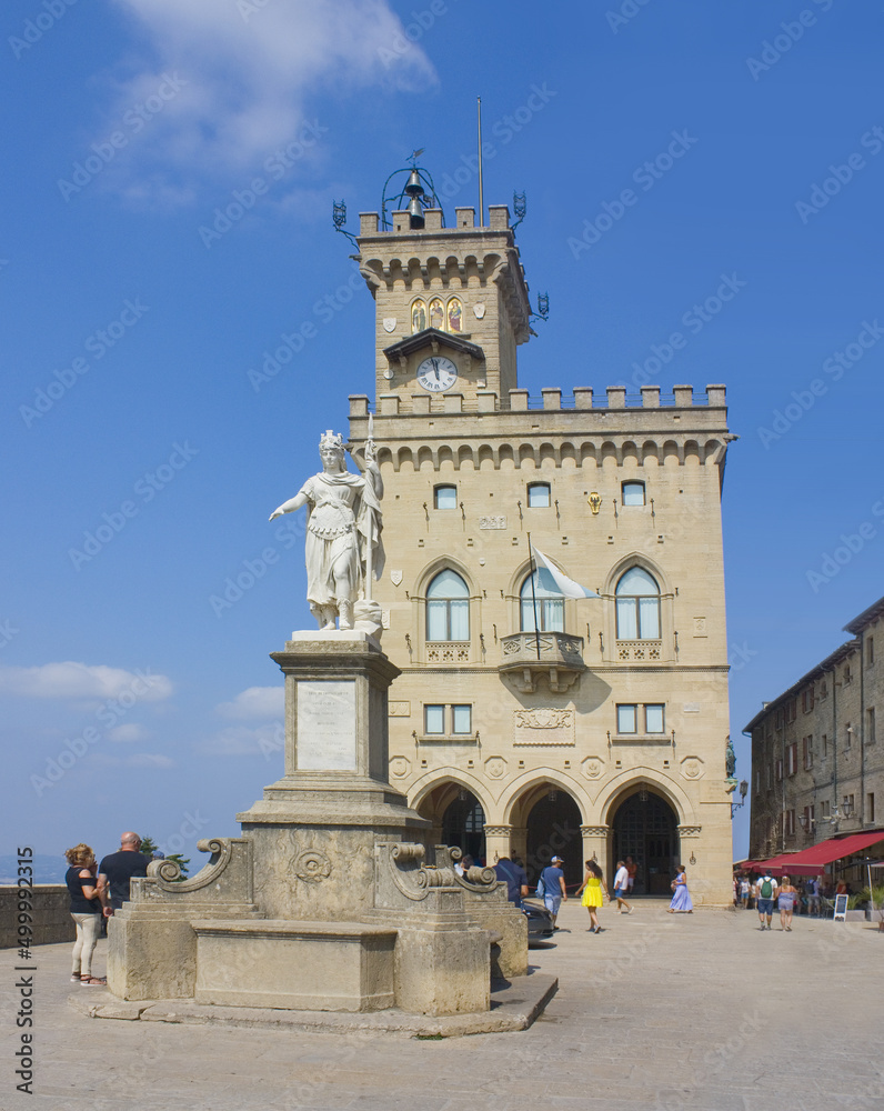  Liberty Statue and Palazzo Pubblico in San Marino Republic