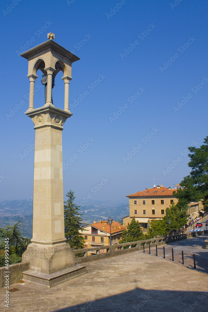 San Francesco Monument in front of Church of San Quirino in San Marino
