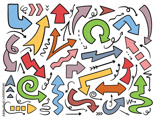 Hand drawn arrow doodle vector illustration