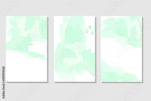Fresh green watercolor background with splatters and spot .Marble surface. Mint color texture and paint splash.Spring wedding invitation.