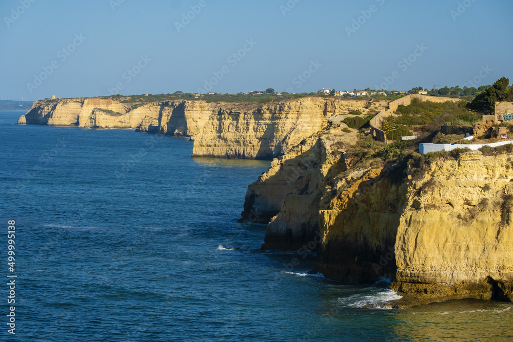 cliffs and rocks at Carvoeiro beach, Algarve, Portugal cliffs and rocks at Carvoeiro beach, Algarve, Portugal