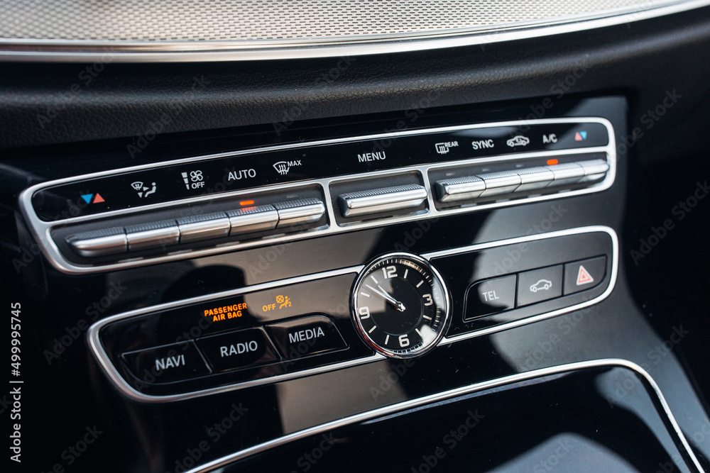 Fototapeta premium Luxury car clock close up