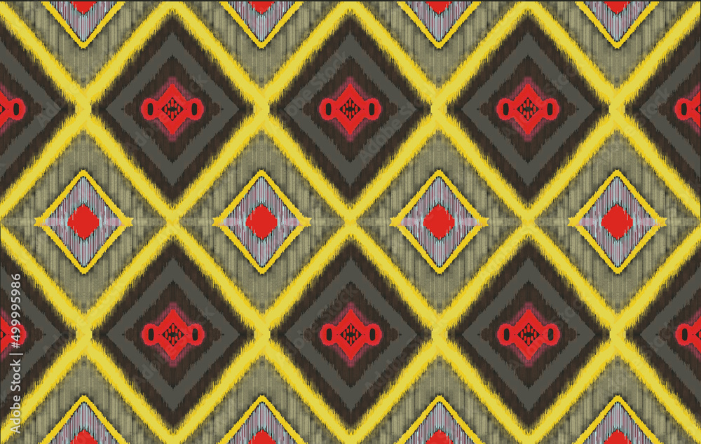 indigenous ikat geometric pattern indigenous tribal dress fabric yard prints yellow black gray abstract background
