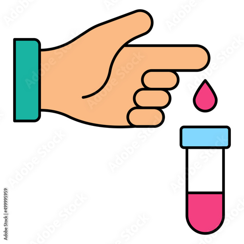 An editable design icon of sample tube, lab apparatus