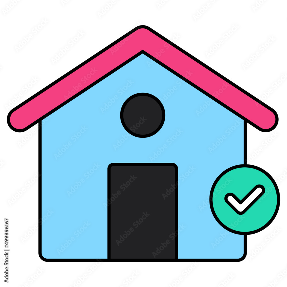 Modern design icon of stay home