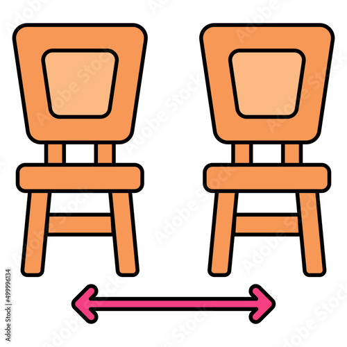 Modern design icon of seats distance