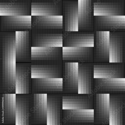 Abstract Monochrome Vector Graphics With Digital Transition Effect Inspired by Brutalist Style