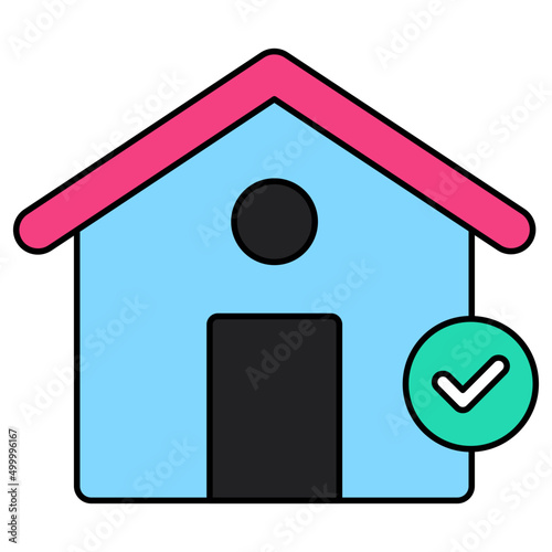Modern design icon of stay home