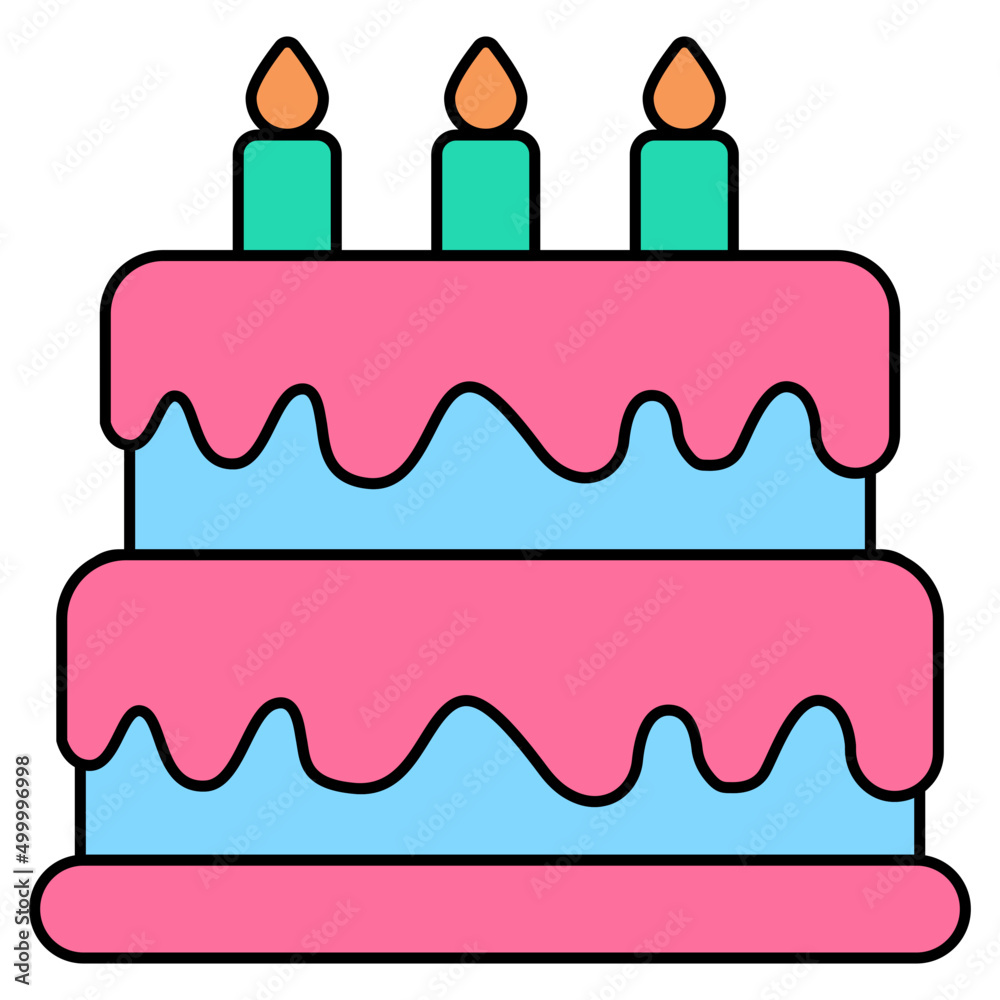 A perfect design icon of birthday cake A perfect design icon of birthday cake