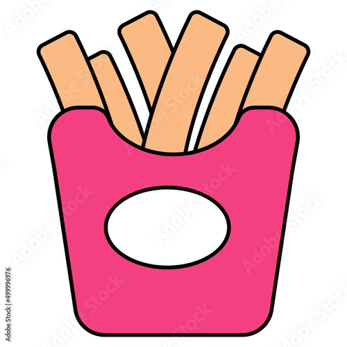 Vector design of fries packet