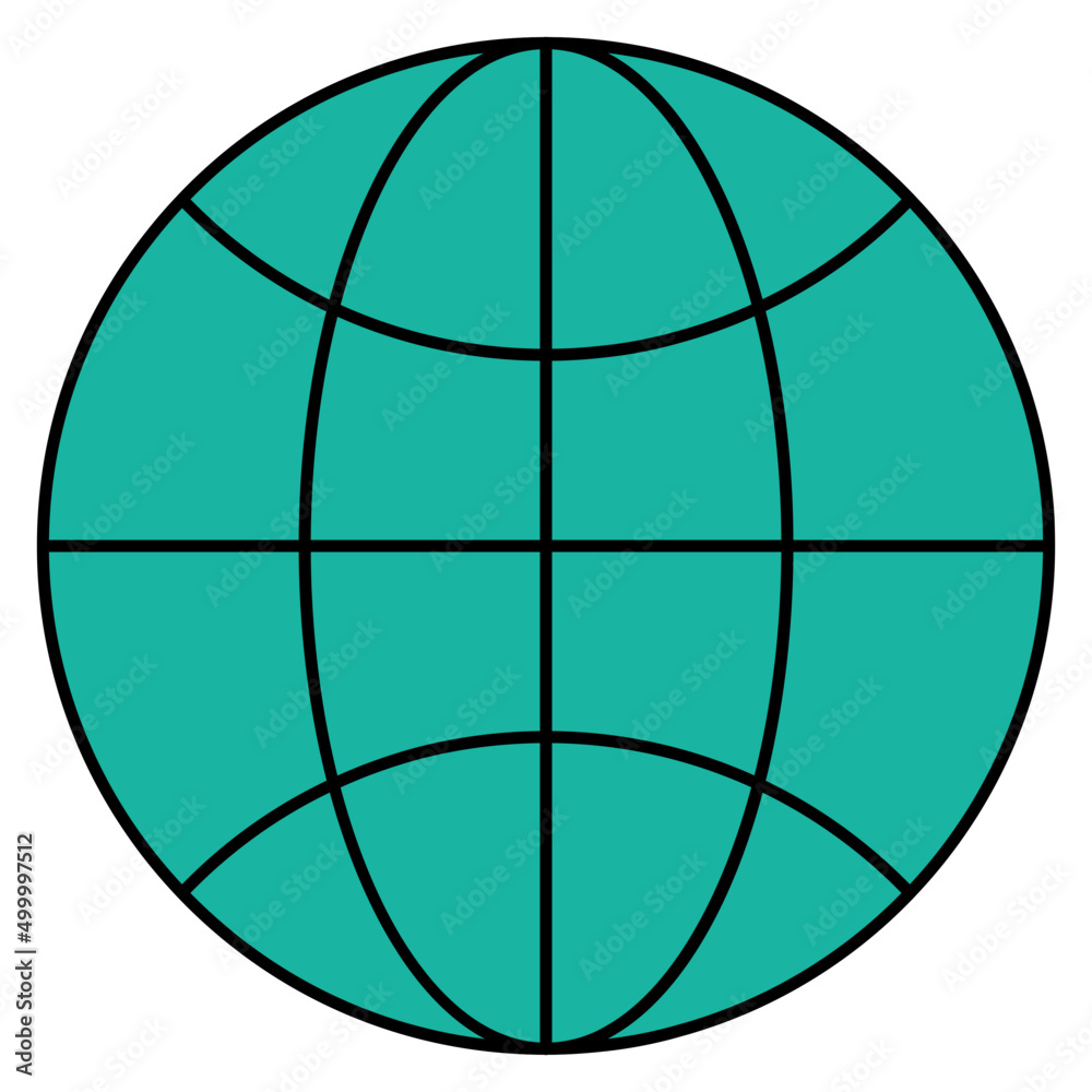 Globe icon in flat design Globe icon in flat design