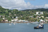 View of the city of Samana from the Bay of the same name in the Dominican Republic