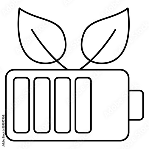 Linear design icon of mobile battery