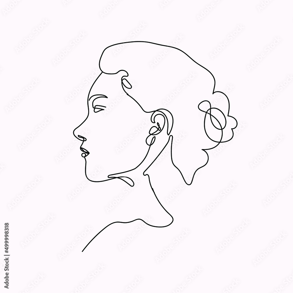 Woman minimal hand-drawn illustration. one-line style drawing Woman minimal hand-drawn illustration. one-line style drawing