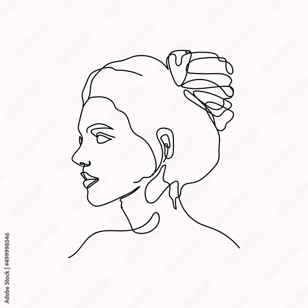Woman minimal hand-drawn illustration. one-line style drawing Woman minimal hand-drawn illustration. one-line style drawing