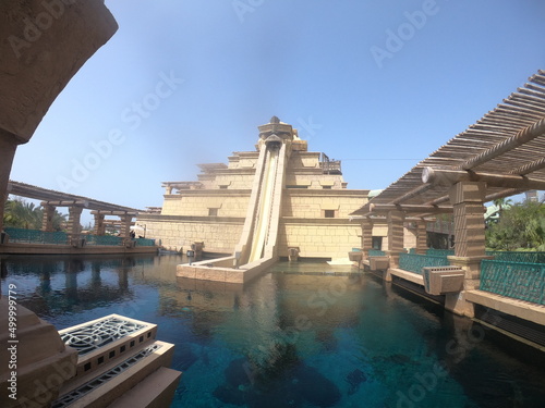 Photography Aztec slide trough aquarium view
