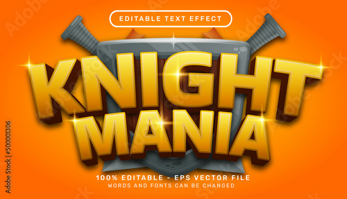 knight mania 3d text effect and editable text effect