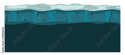 Arctic ocean background. Frozen ice water landscape